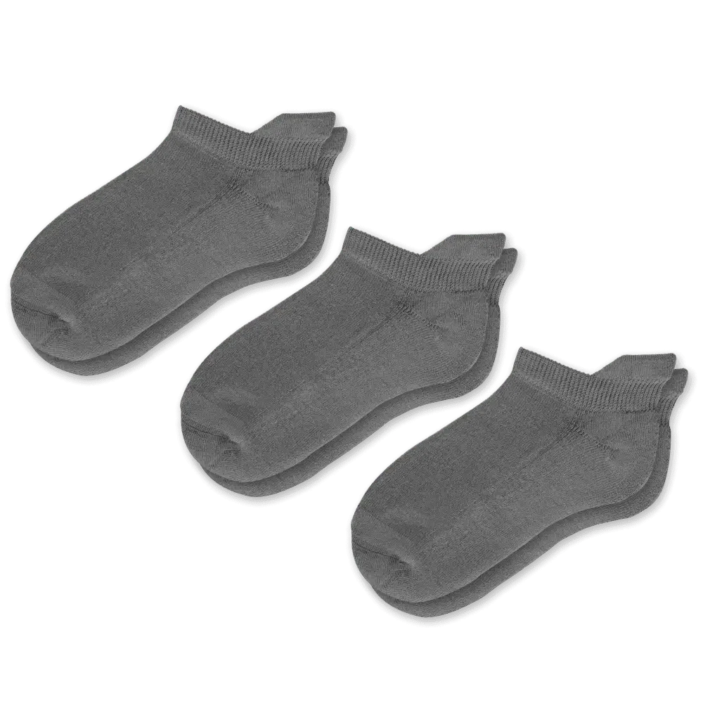 Padded Easy-Stretch Ankle Socks – Gray