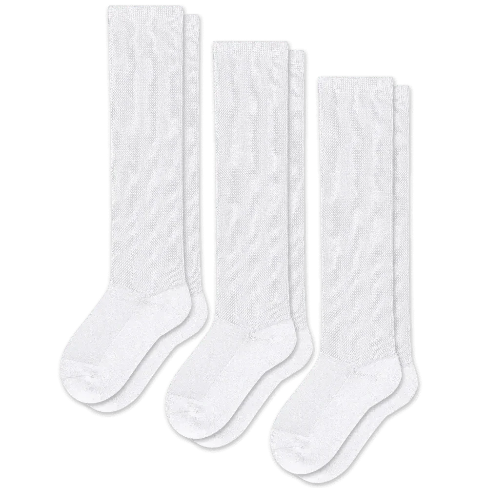 Padded Easy-Stretch Knee High Socks – White