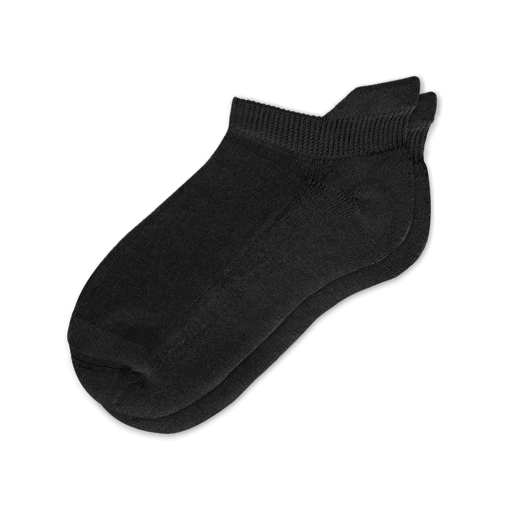 Padded Easy-Stretch Ankle Socks – Black