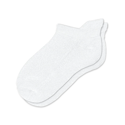 Padded Easy-Stretch Ankle Socks – White