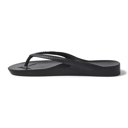V-Strap Thong Sandals - Black