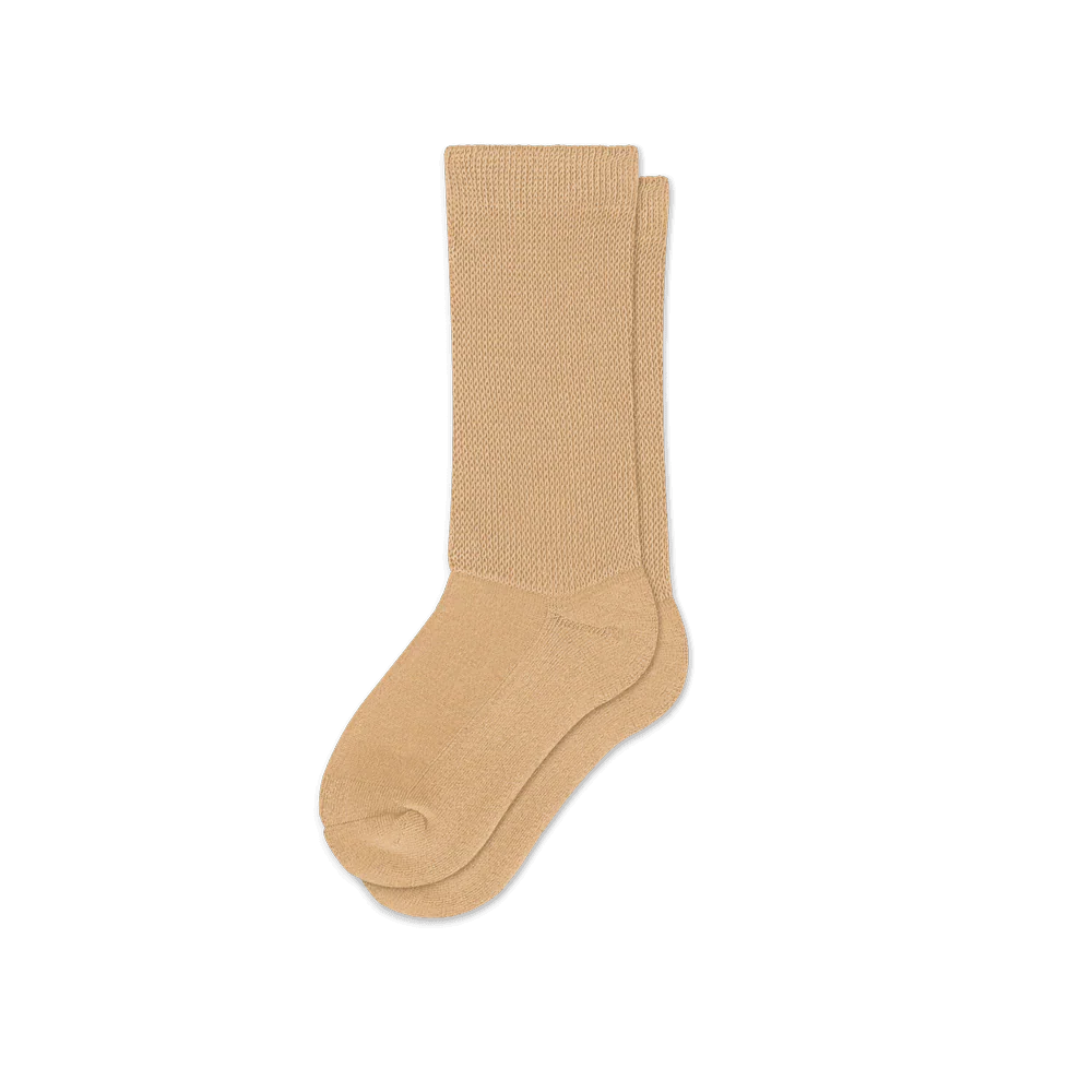 Padded Easy-Stretch Crew Socks – Tan