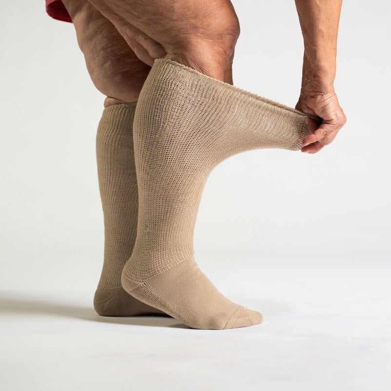 Padded Easy-Stretch Knee High Socks – Tan