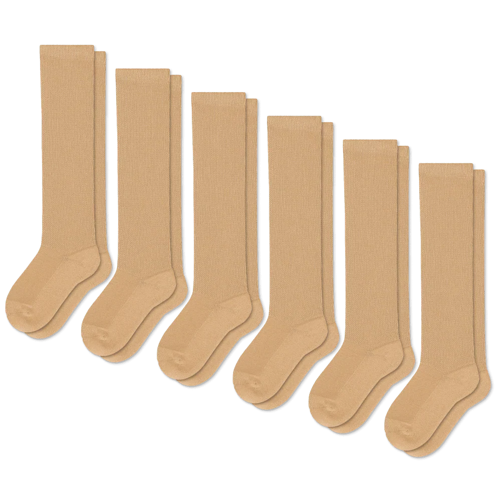Padded Easy-Stretch Knee High Socks – Tan