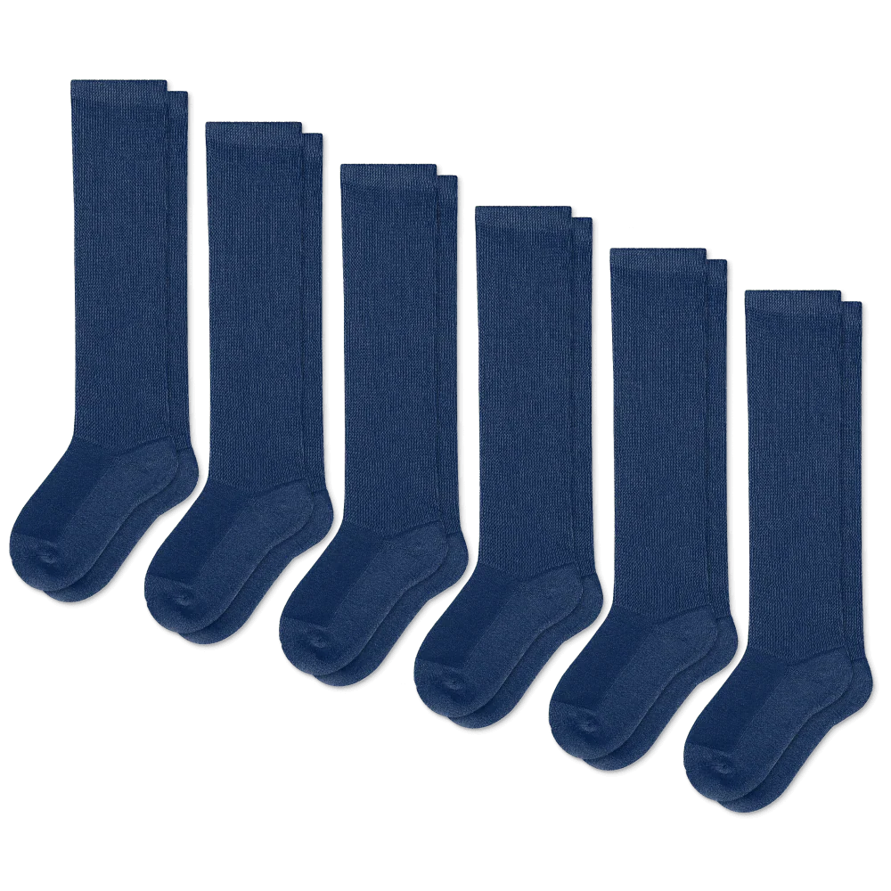 Padded Easy-Stretch Knee High Socks – Navy Blue