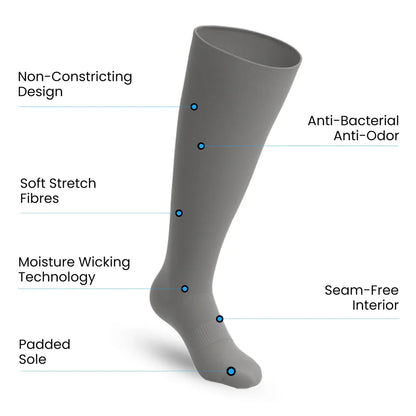 Padded Easy-Stretch Knee High Socks – Gray