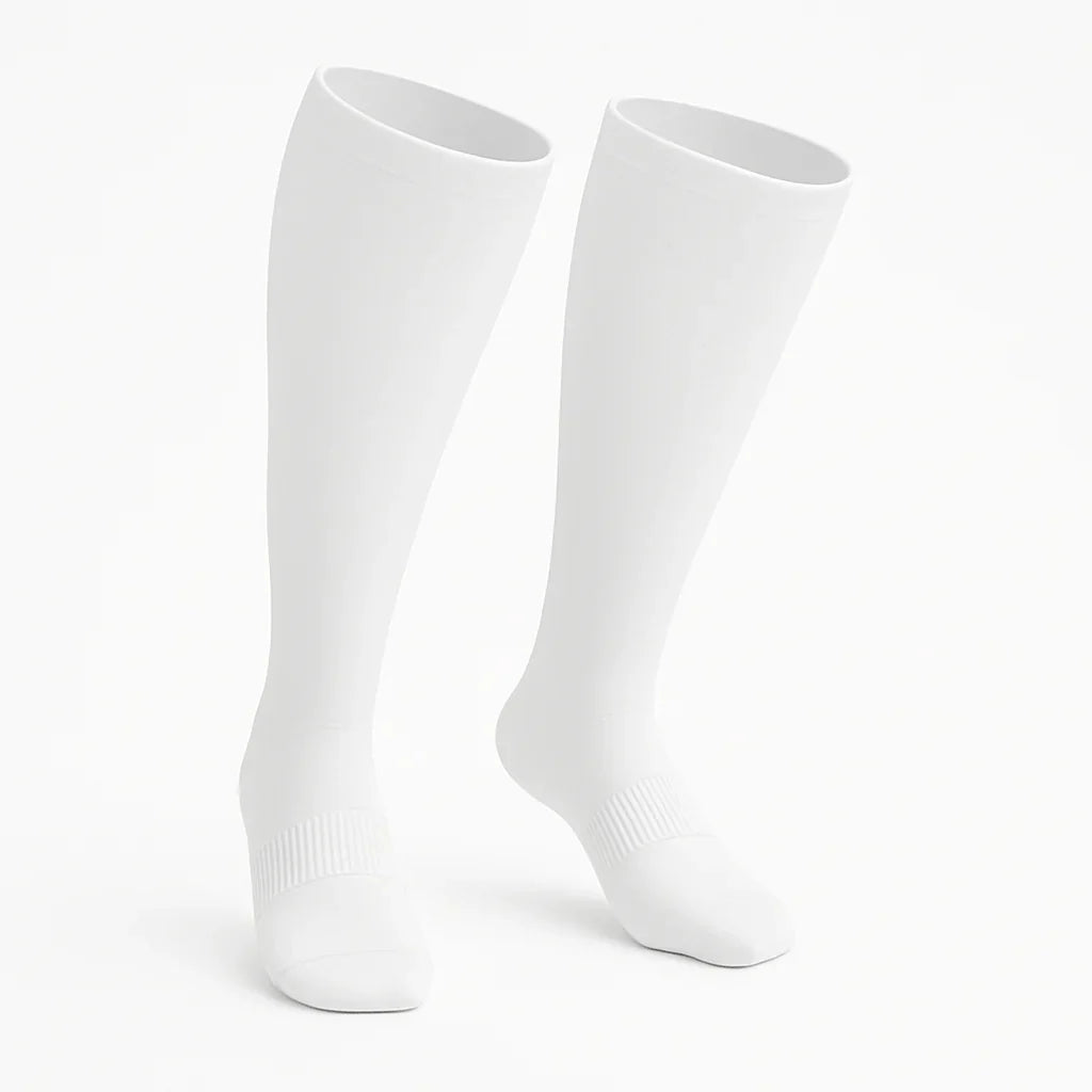 Padded Easy-Stretch Knee High Socks – White